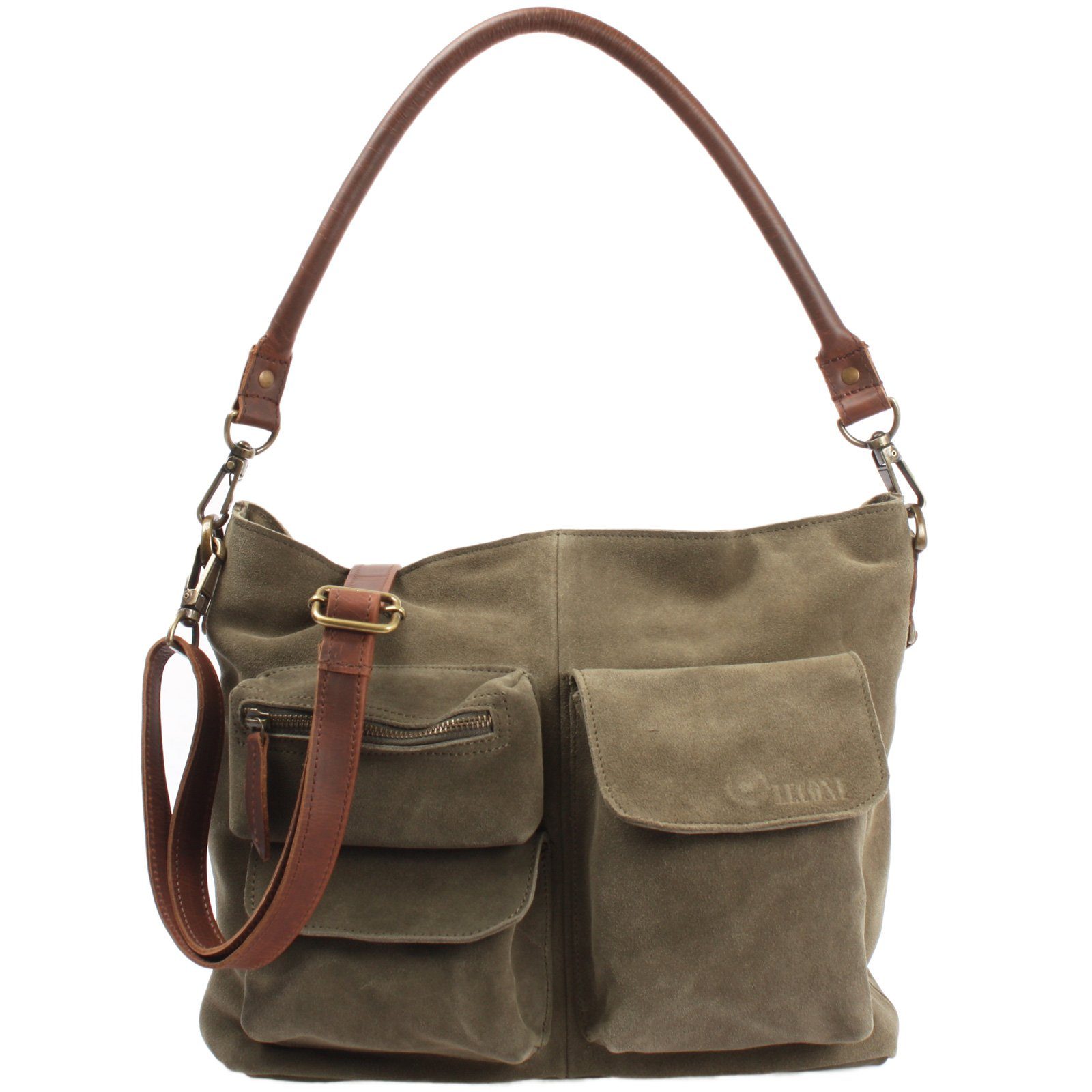 LECONI Schultertasche Handtsche Umhängetasche Ledertasche Veloursleder günstig online kaufen