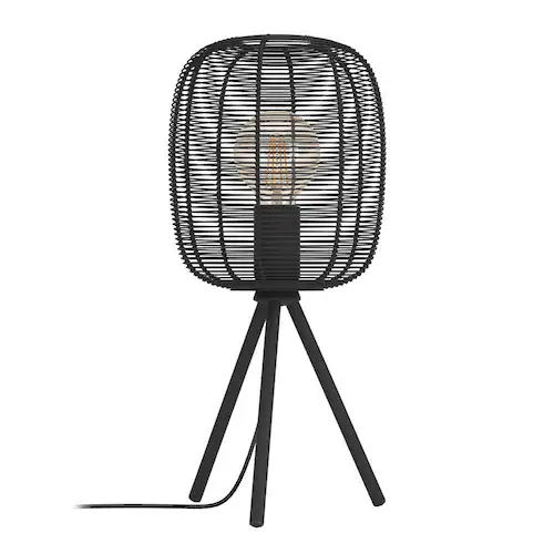 EGLO Tischleuchte »RINROE«, 1 flammig-flammig, dreibeinige Nachttischlampe, günstig online kaufen