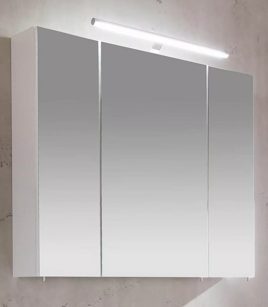 Schildmeyer Spiegelschrank Irene Breite 80 cm, 3-türig, LED-Beleuchtung, Sc günstig online kaufen