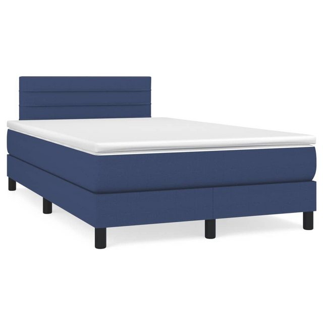 vidaXL Bettgestell Boxspringbett mit Matratze Blau 120x200 cm Stoff Bett Be günstig online kaufen