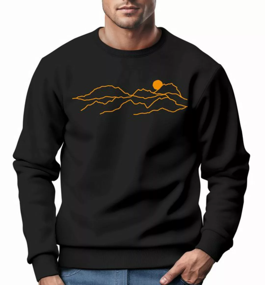 Neverless Sweatshirt Sweatshirt Herren Grafik-Design Outdoor Motiv Line Art günstig online kaufen