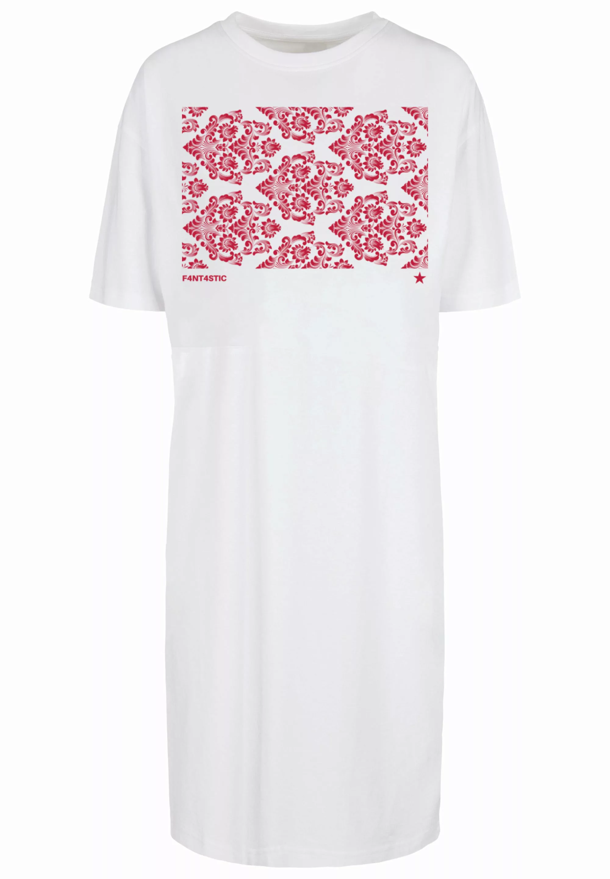 F4NT4STIC Shirtkleid "Muster Blumen Rot" günstig online kaufen