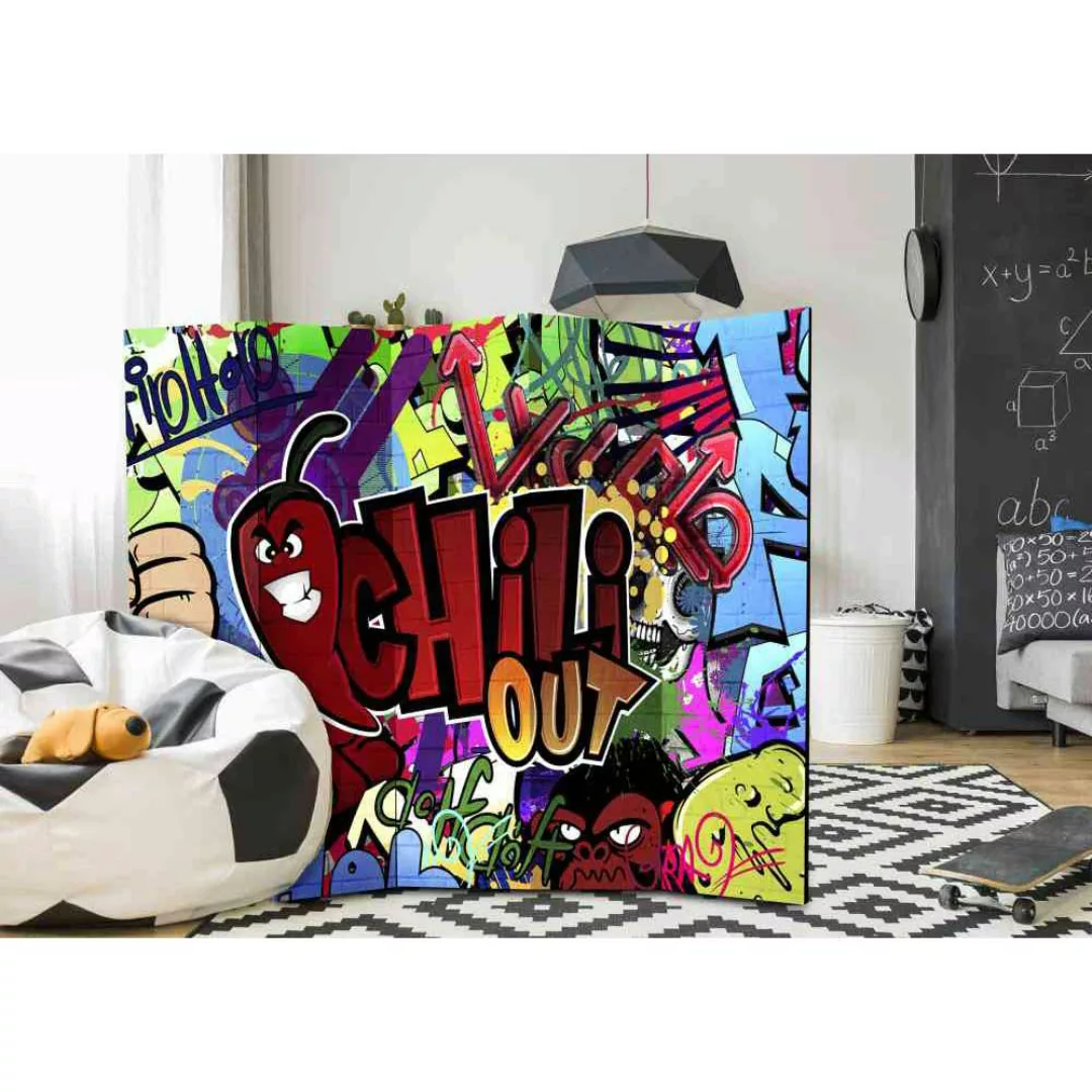 Krasser Paravent Graffiti Motiv jungen Design günstig online kaufen