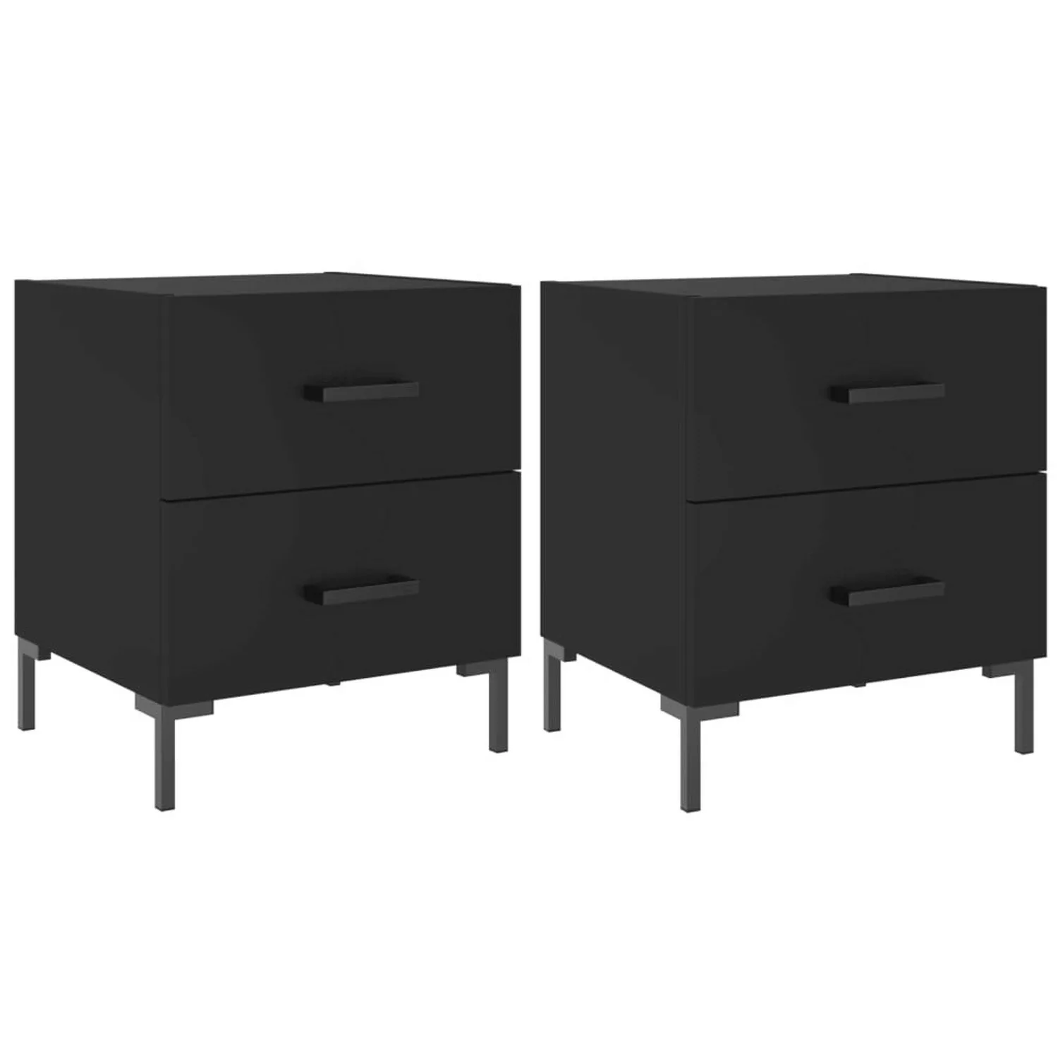 vidaXL Nachttische 2 Stk Schwarz 40x35x47,5 cm Holzwerkstoff Modell 12 günstig online kaufen