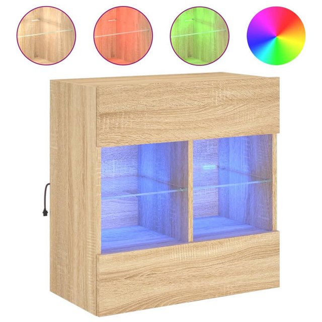 vidaXL TV-Schrank TV-Wandschrank mit LED-Leuchten Sonoma-Eiche 58,5x30x60,5 günstig online kaufen