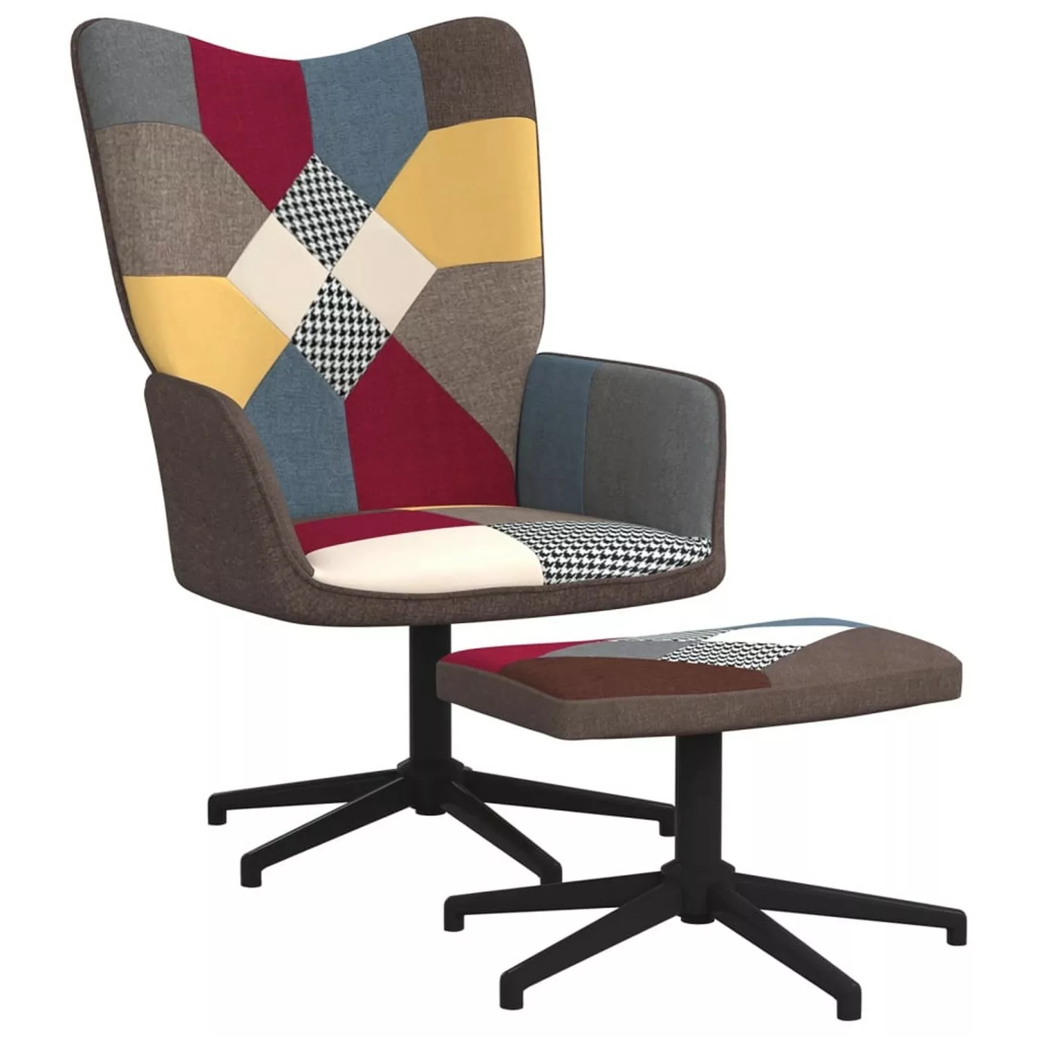 Relaxsessel Mit Hocker Patchwork Stoff günstig online kaufen