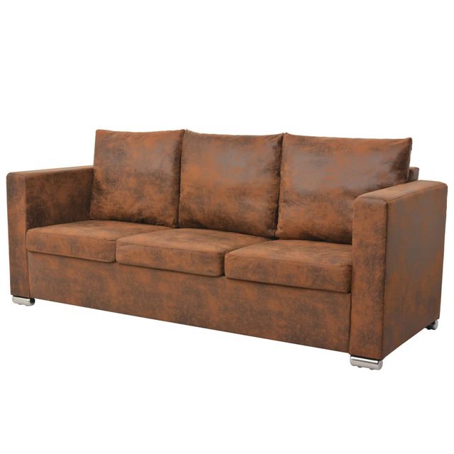 3-sitzer Sofa 191 X 73 X 82 Cm Künstliches Wildleder günstig online kaufen