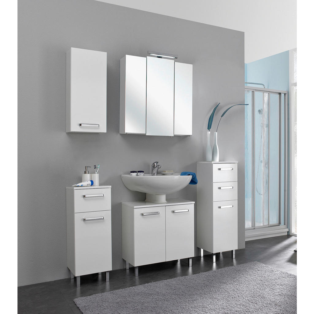 Badezimmer-Set Quickset 312 weiß glanz B/H/T: ca. 128x200x33 cm günstig online kaufen