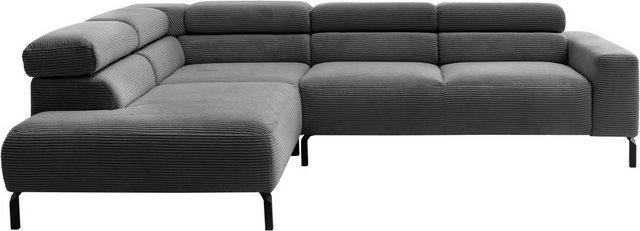 Places of Style Ecksofa "Antonelli, L-Form, incl. Kopfteilverstellung, Brei günstig online kaufen