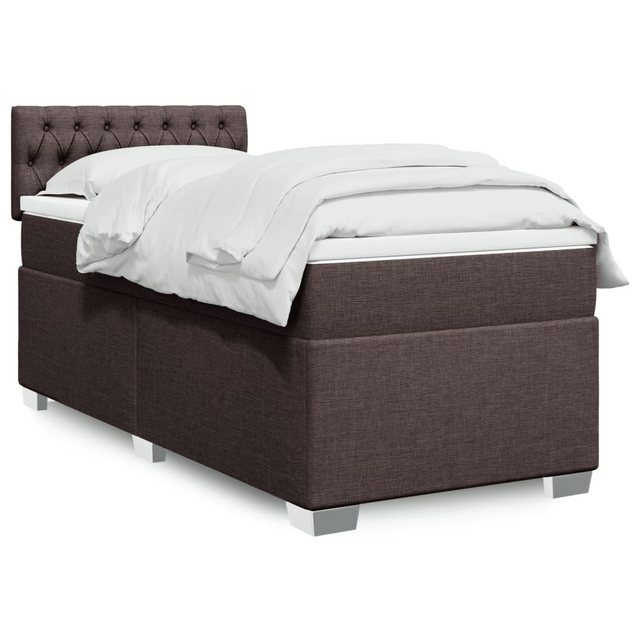 furnicato Bettgestell Boxspringbett mit Matratze Dunkelbraun 100x200 cm Sto günstig online kaufen