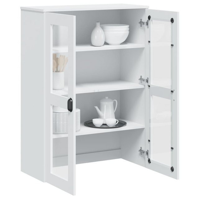 vidaXL Vitrine Schrank Aufsatz für Highboard VIKEN Weiß Massivholz Kiefer G günstig online kaufen