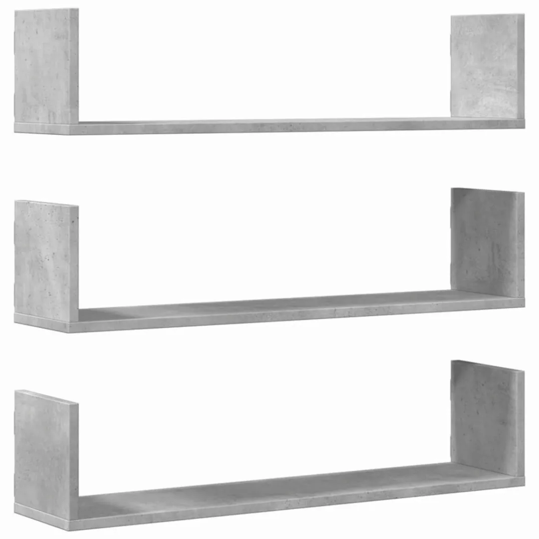 vidaXL Regal Wandregale 3 Stk. Betongrau günstig online kaufen