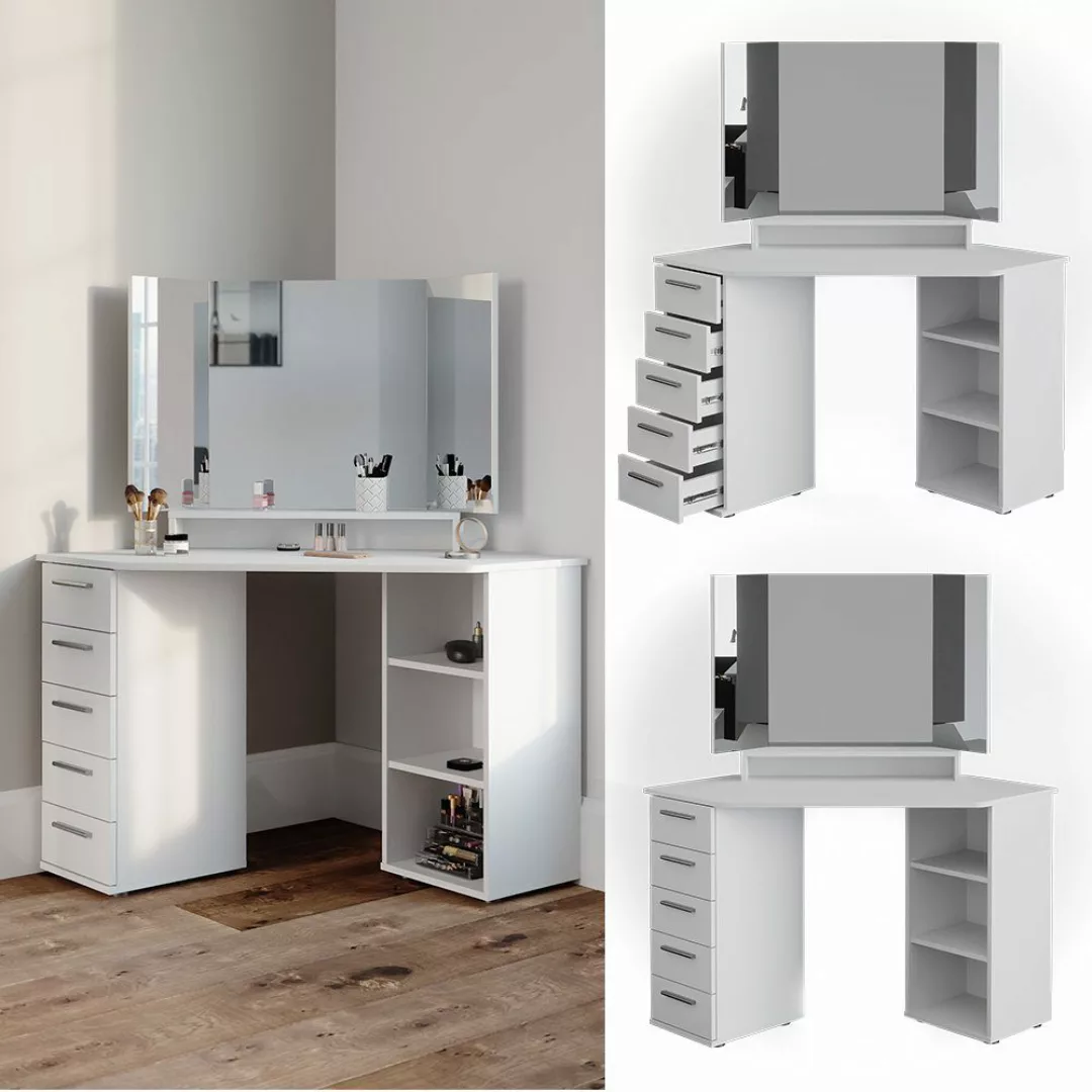 Vicco Schminktisch Sofia, Weiß, 128 cm günstig online kaufen