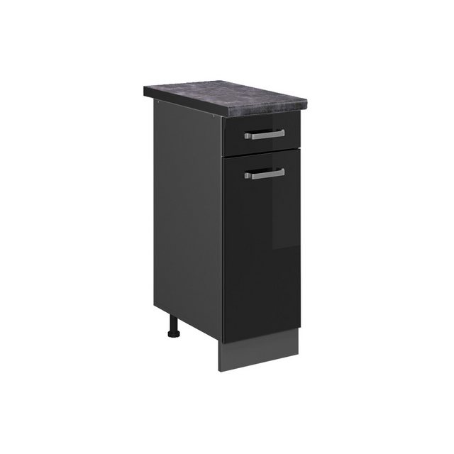 Vicco Unterschrank R-Line, Schwarz Hochglanz/Anthrazit, 30 cm, AP Anthrazit günstig online kaufen