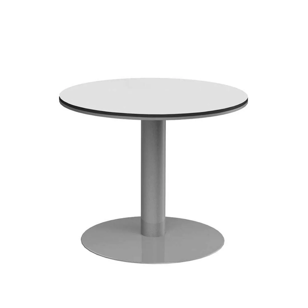 Runder Konferenztisch in Weiß Grau 90 cm günstig online kaufen