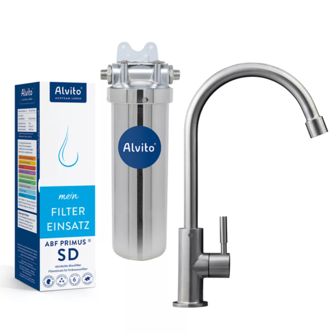 Alvito Wasserfilter Inox Startset - Bestes Trinkwasser Für Die Ganze Famili günstig online kaufen