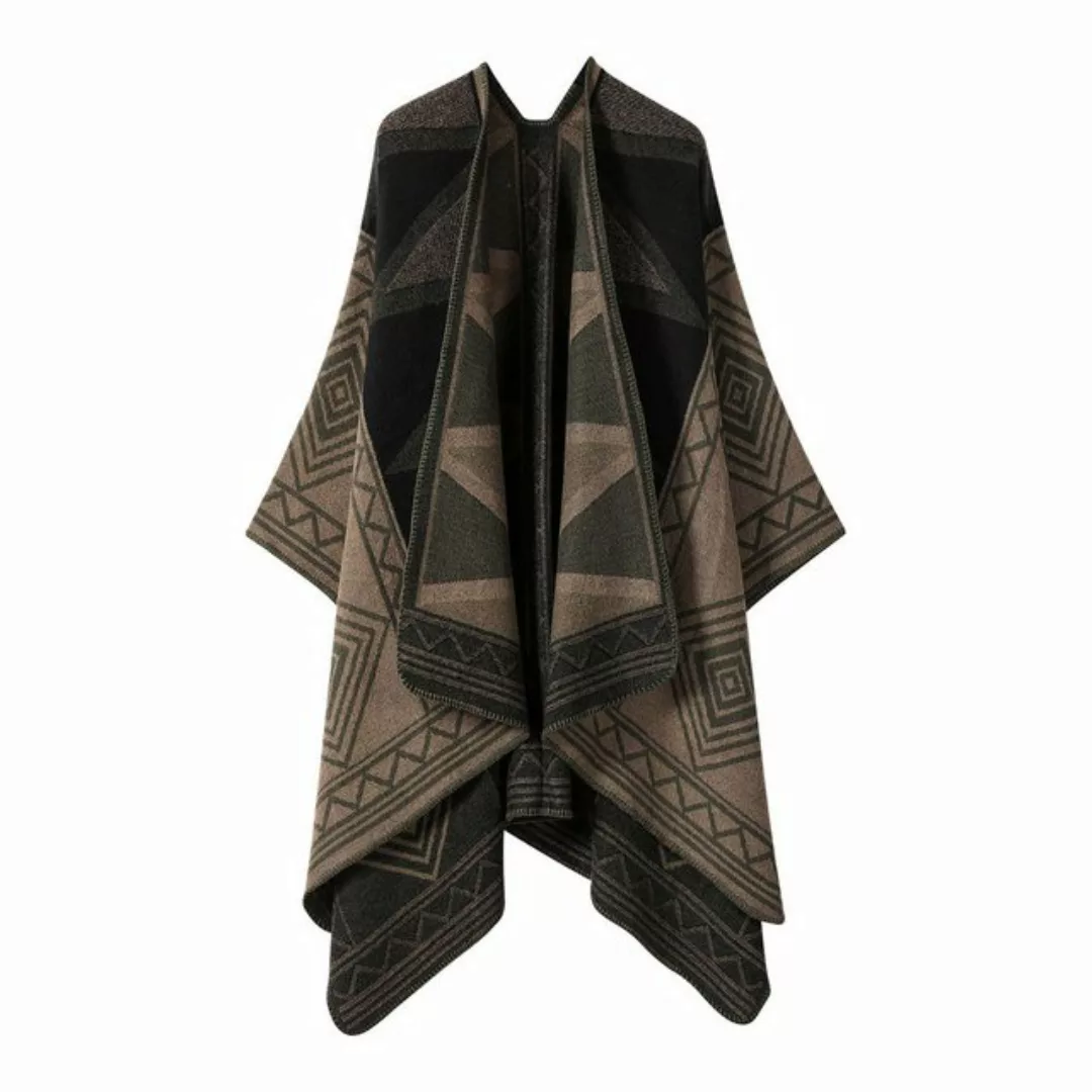 Refttenw Poncho Warmer Damen-Tuch,Vorne öffnender Tuch,Schal mit unregelmäß günstig online kaufen