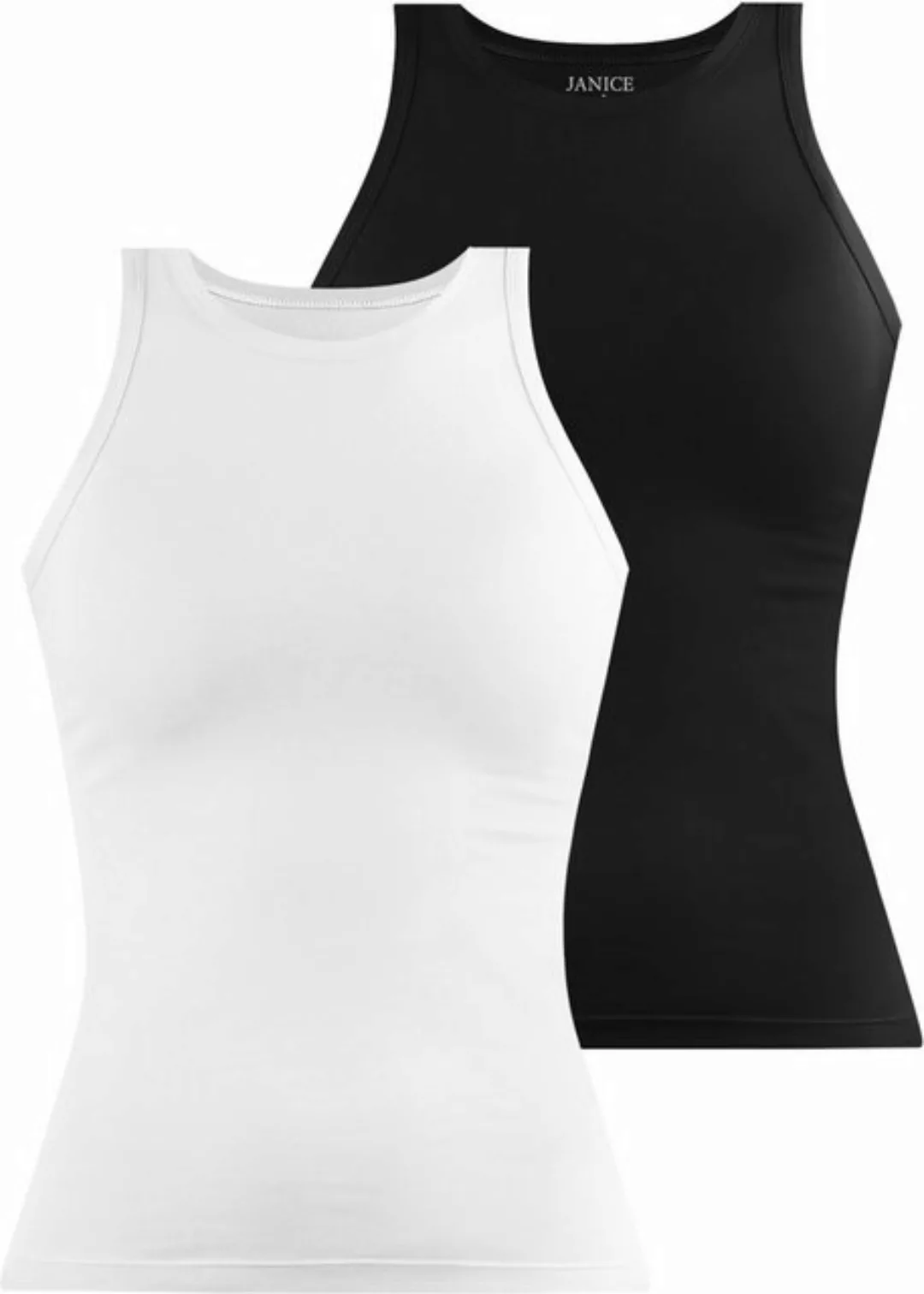 Janice Tanktop 2 x Damen Top hochgeschlossen Nauta Trägetop aus Baumwolle günstig online kaufen