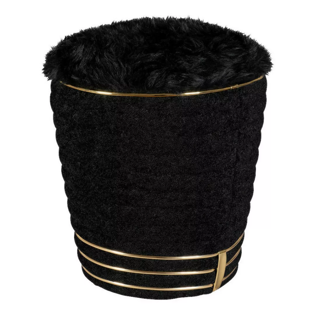 360 Living Hocker Doric 310 schwarz gold H/D: ca. 50x42 cm günstig online kaufen