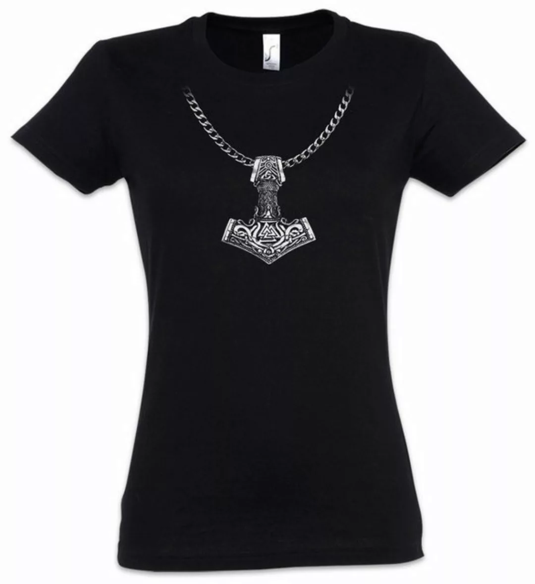 Urban Backwoods Print-Shirt Thor's Hammer Necklace Damen T-Shirt Odin Mjöln günstig online kaufen