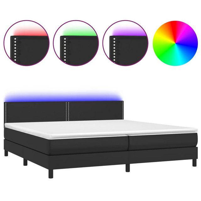 vidaXL Boxspringbett Bett Boxspringbett mit Matratze & LED Kunstleder (200 günstig online kaufen