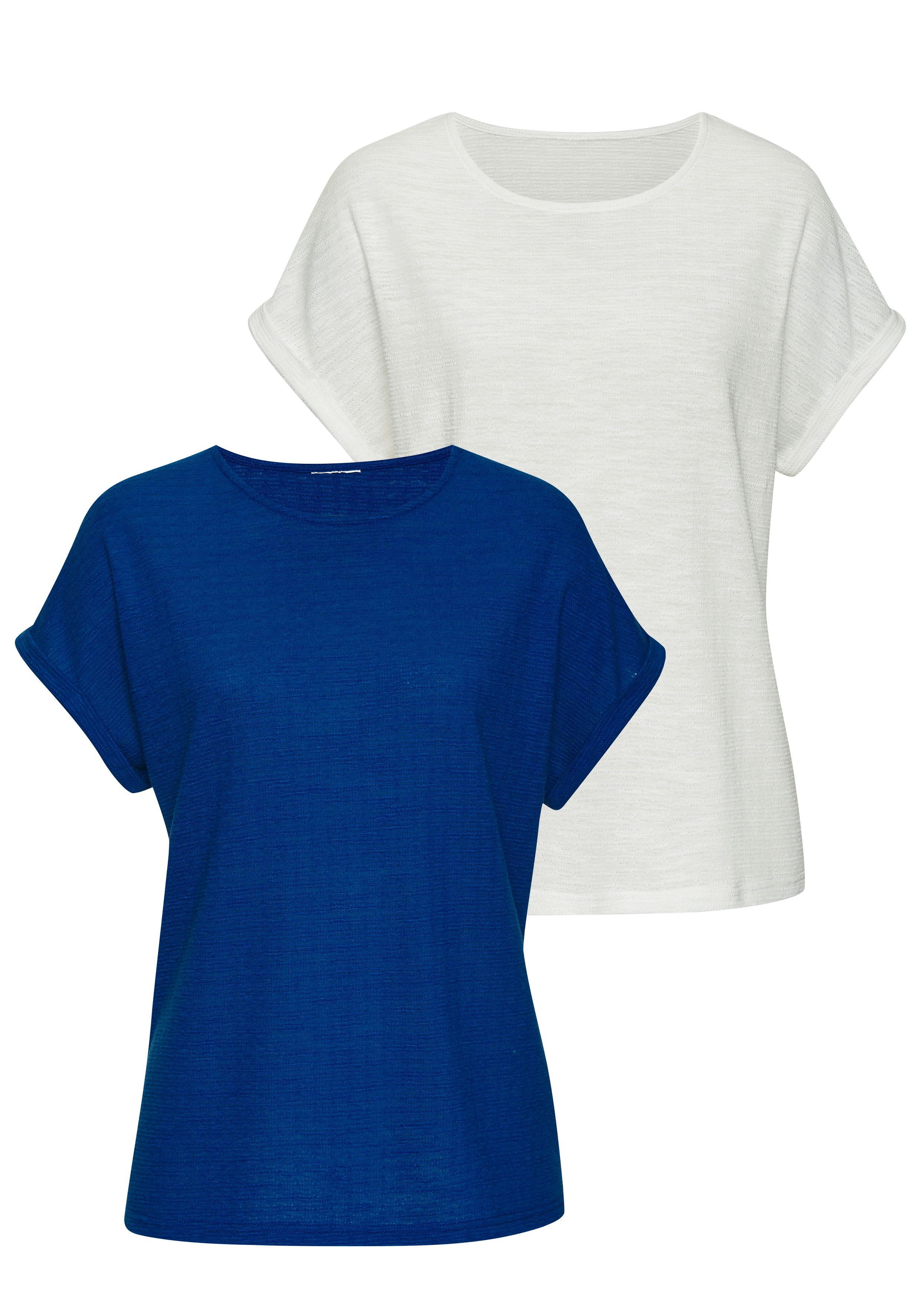 Vivance T-Shirt mit modischer Struktur (2er-Pack) günstig online kaufen