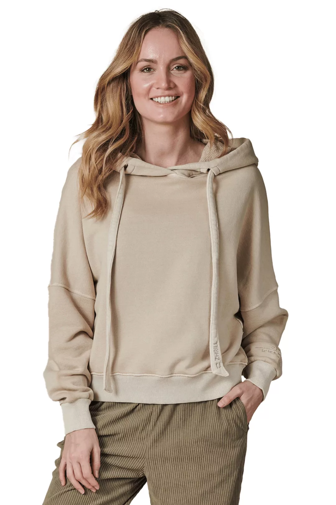 Zhrill Kapuzenpullover Hoodie ZHODA Beige Care Label vor dem Waschen beacht günstig online kaufen