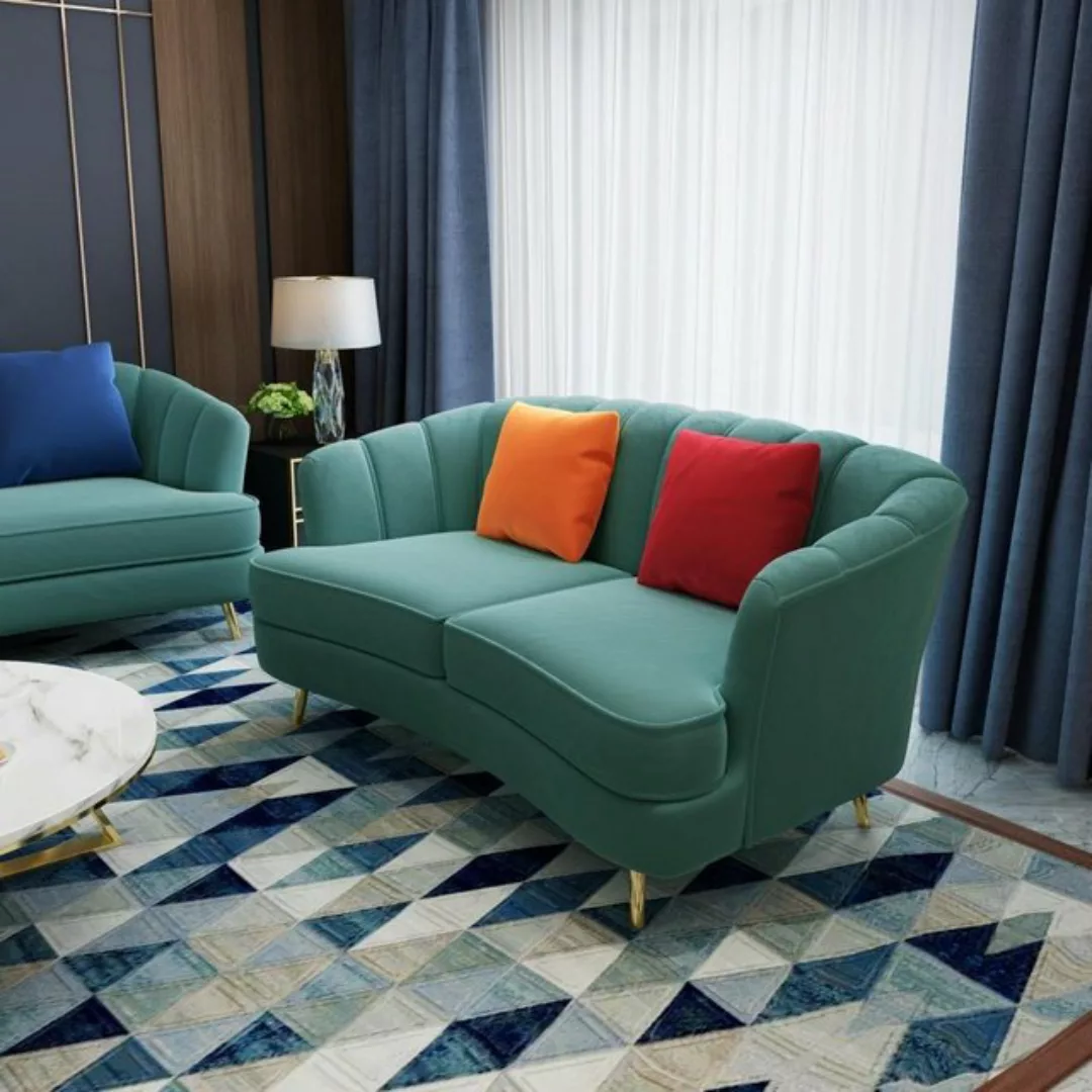 JVmoebel Sofa Grünes Textil Sofa Luxus Polster Couch Moderner Stilvoller Zw günstig online kaufen