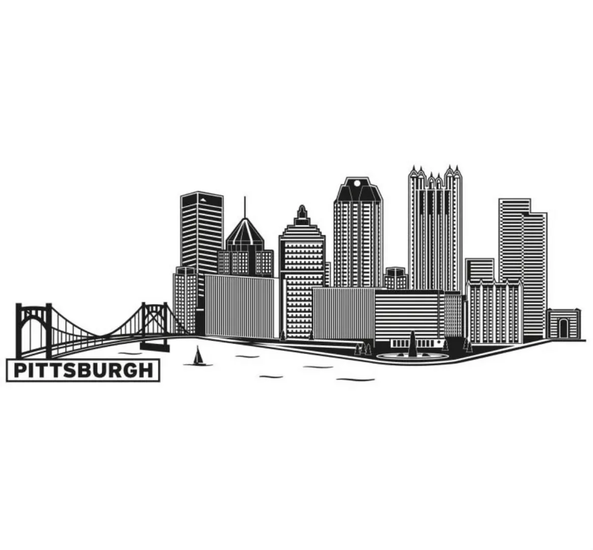 Wall-Art Wandtattoo "XXL Stadt Skyline Pittsburgh 120cm", (1 St.), selbstkl günstig online kaufen