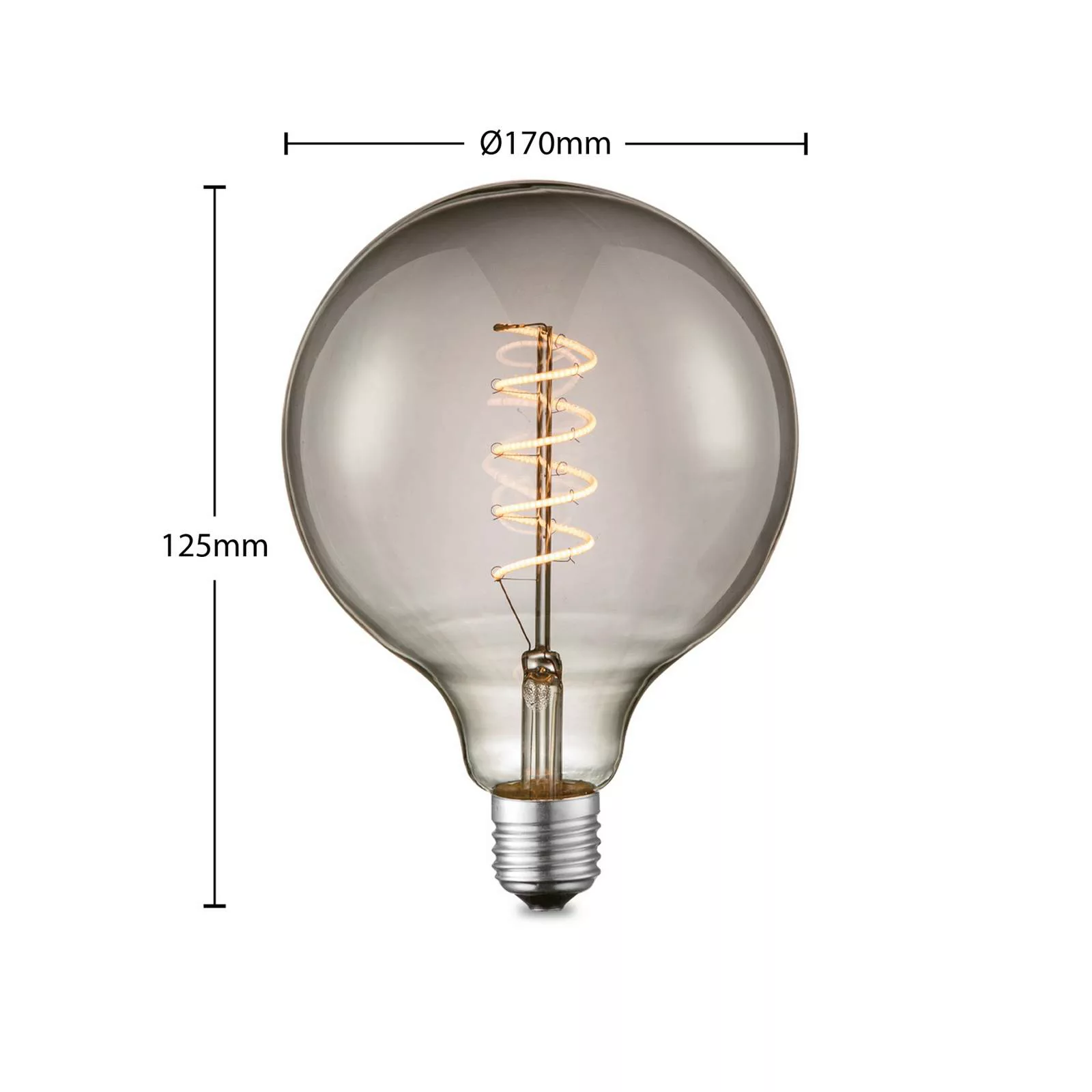 Lucande LED-Leuchtmittel E27 G125 4 W rauch 1.800 K dimmbar günstig online kaufen