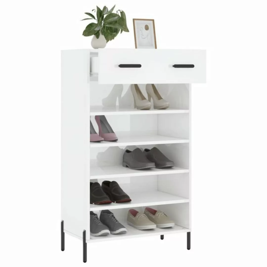 vidaXL Schuhschrank Schuhschrank Hochglanz-Weiß 60x35x105 cm Spanplatte günstig online kaufen