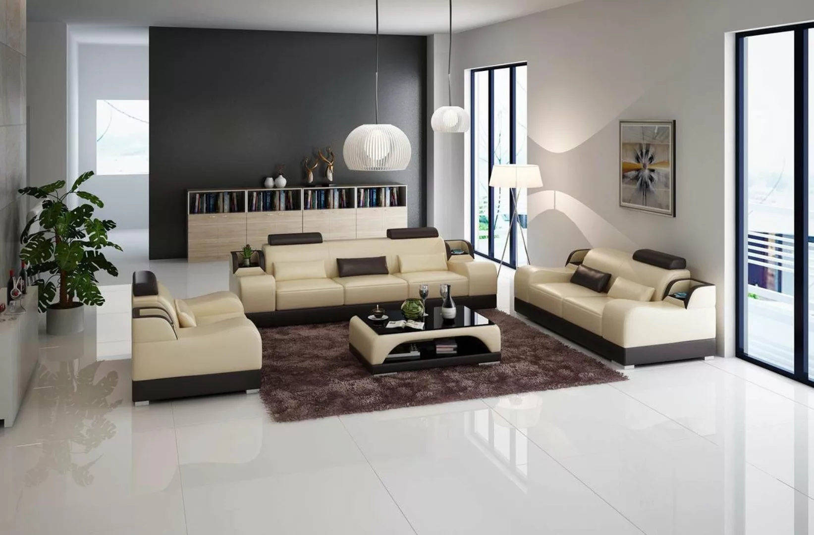 Xlmoebel Ecksofa Sofa Set Polstermöbel Couch 3+3 Sitzer Komplett Set Design günstig online kaufen