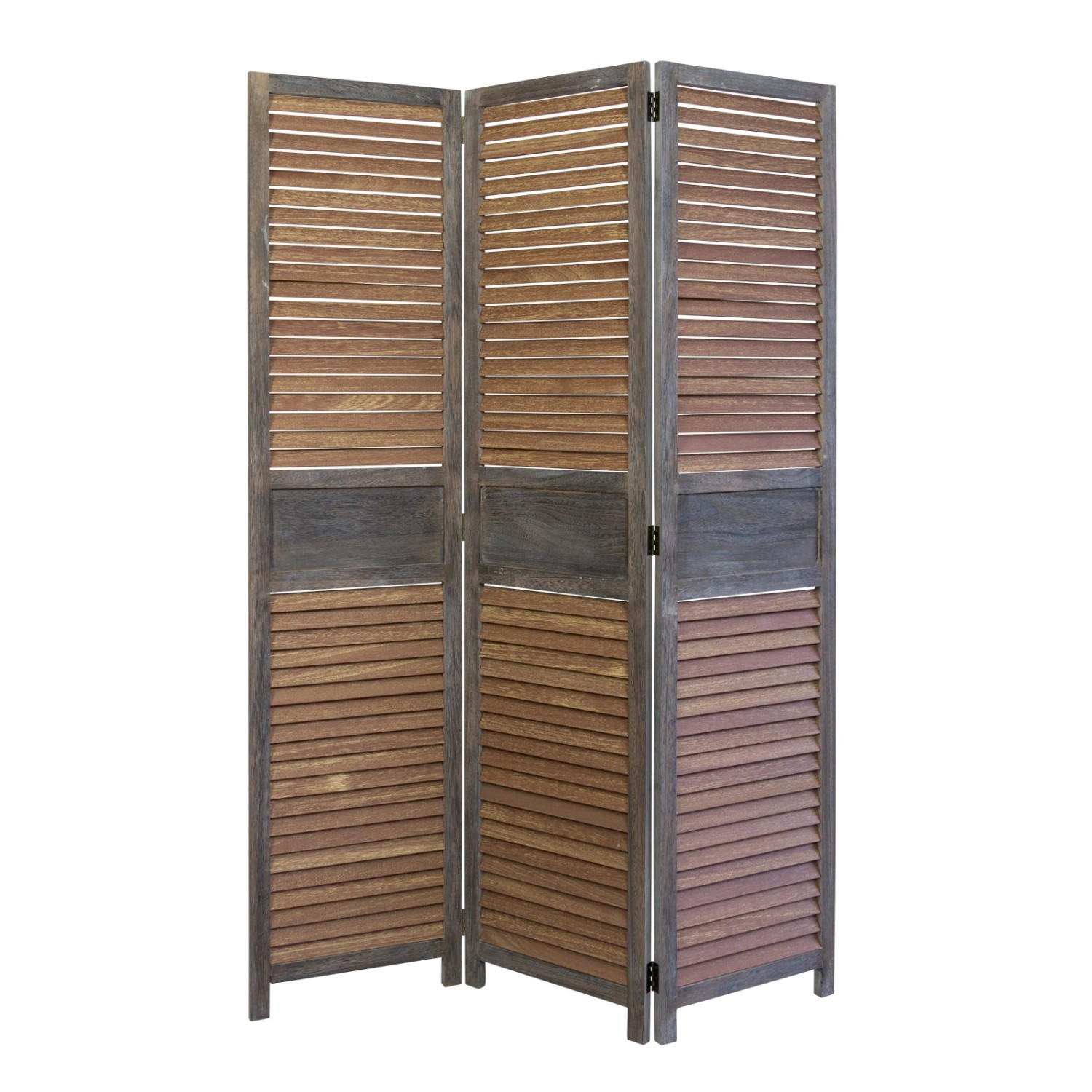 Homestyle4u 3-tlg. Paravent in Braun 120x170 cm 1364 günstig online kaufen