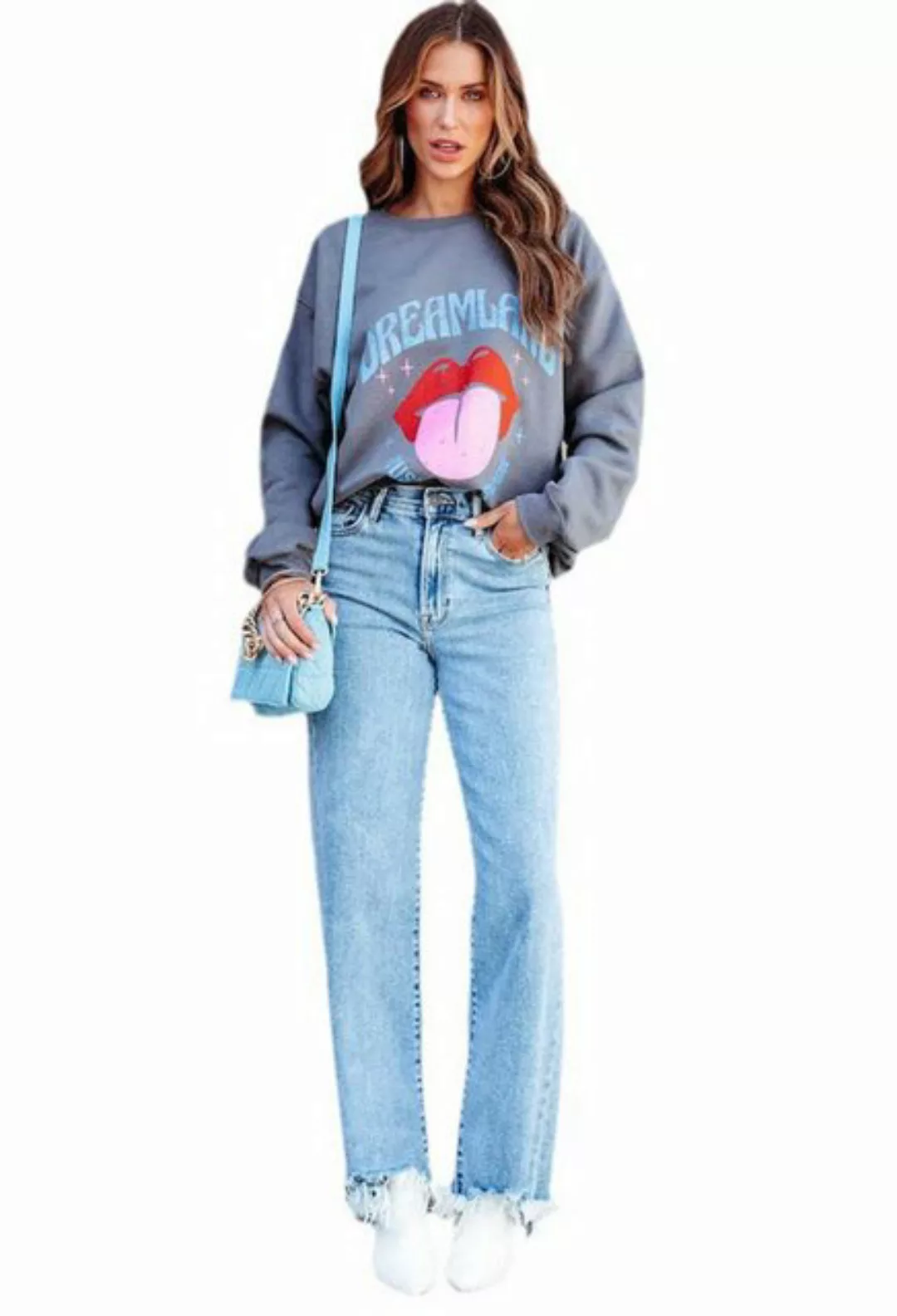 CHENIN Slouchy Jeans Lose lässige jeans damenmode einfache gerade hose Pfle günstig online kaufen