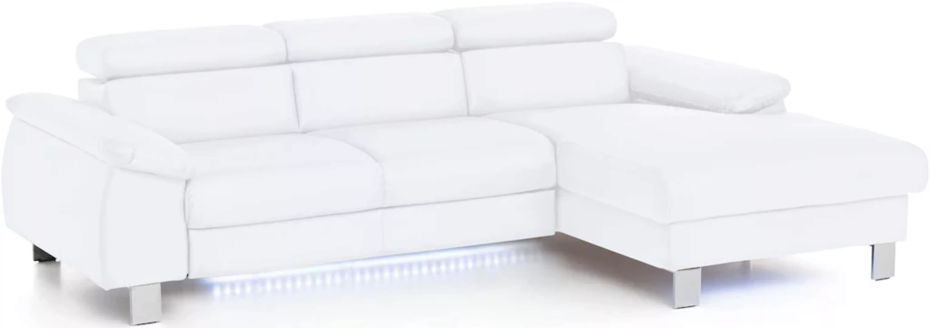 COTTA Ecksofa Komaris, Ecksofa, wahlweise mit RGB-LED-Beleuchtung und Bettf günstig online kaufen