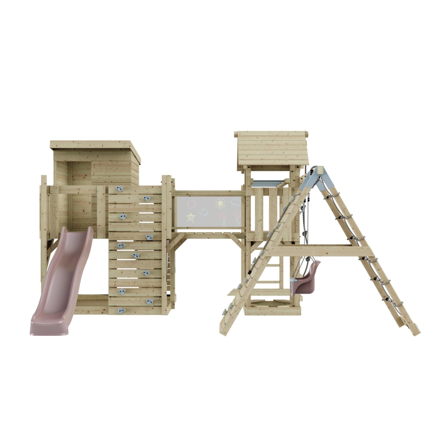 OutdoorToys Spielturm Tessa mit Babyschaukel Altrosa günstig online kaufen