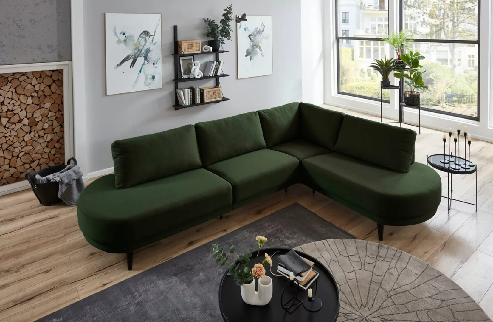 ATLANTIC home collection Ecksofa Ronny L-Form, mit Wellenunterfederung, rec günstig online kaufen