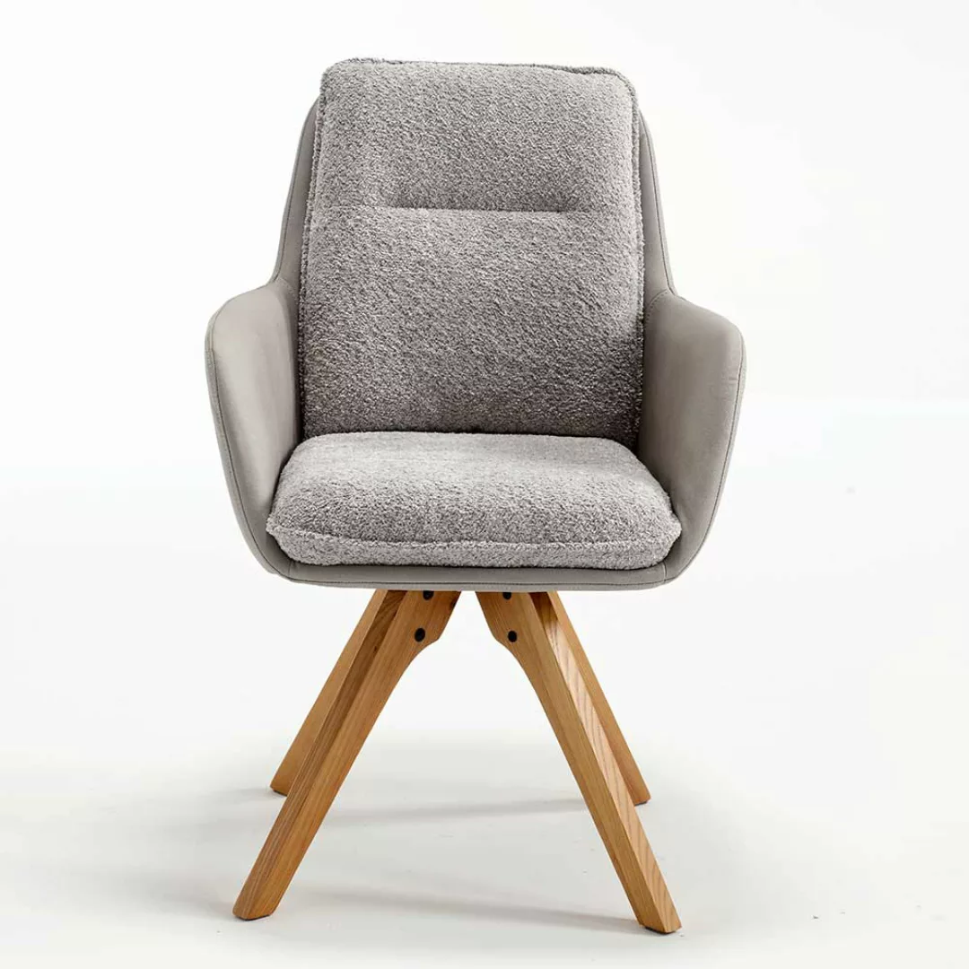 Esstisch Stühle mit Armlehnen in Grau Eichefarben (2er Set) günstig online kaufen