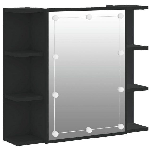 vidaXL Spiegelschrank Spiegelschrank mit LED Schwarz 70x16,5x60 cm günstig online kaufen