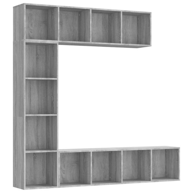 vidaXL Bücherregal 3-tlg. Bücherregal-/TV-Schrank-Set Grau Sonoma 180x30x18 günstig online kaufen