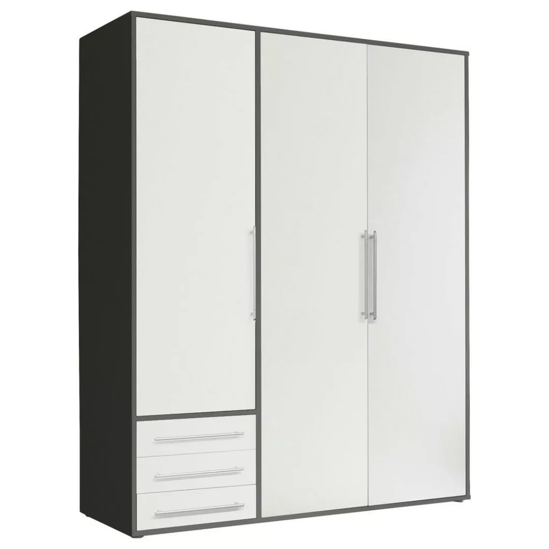 Kleiderschrank Lyss Graphit weiß B/H/T: ca. 155x194x58 cm günstig online kaufen