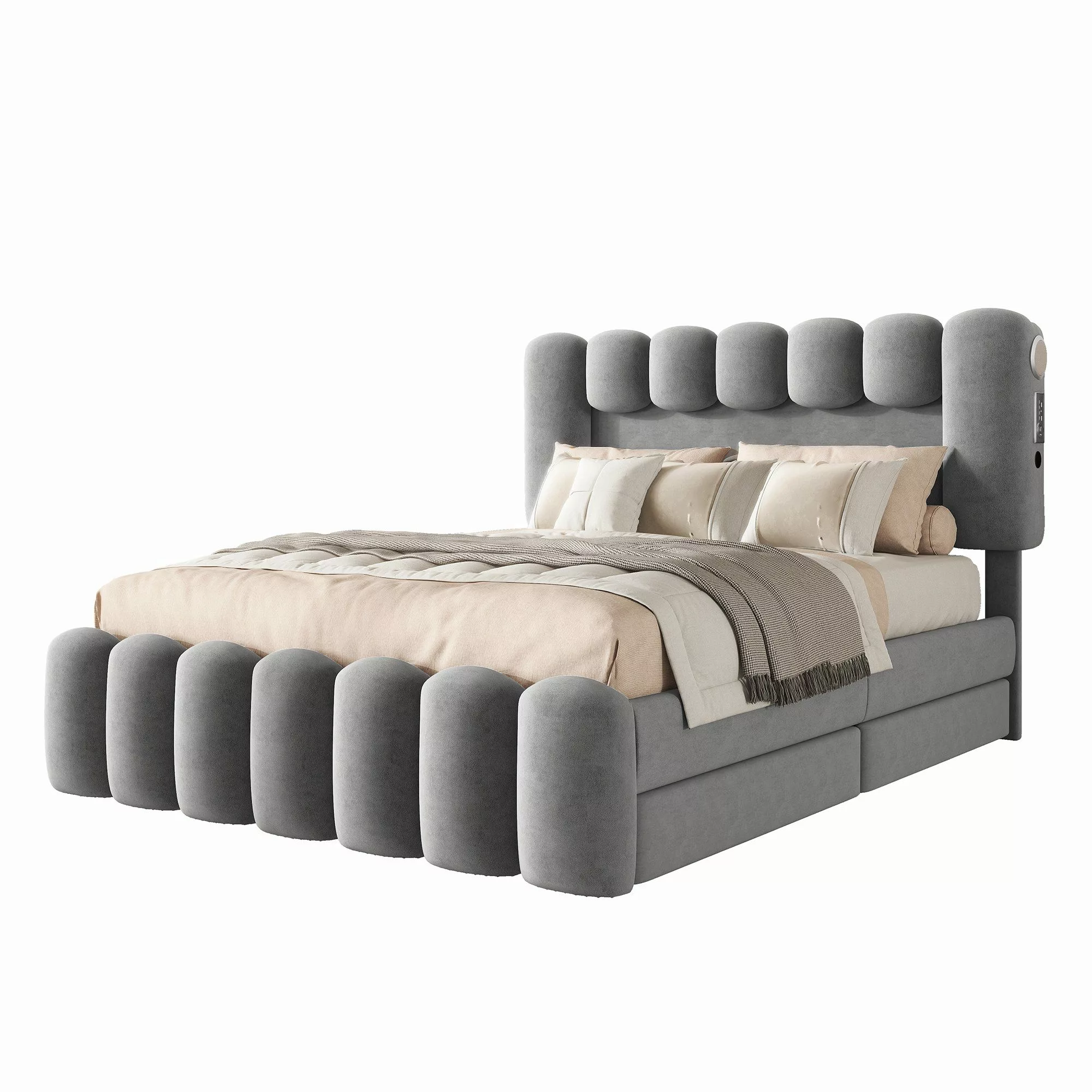 Merax Polsterbett, 140x200cm mit LED, USB günstig online kaufen