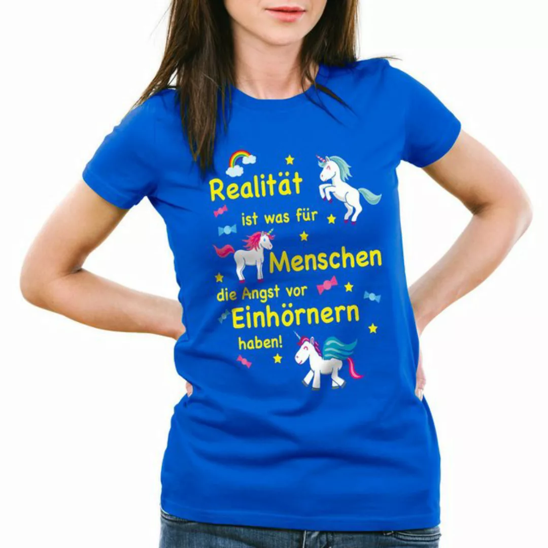 style3 T-Shirt Realität ist für Menschen Angst Einhörnern haben Unicorn Ein günstig online kaufen