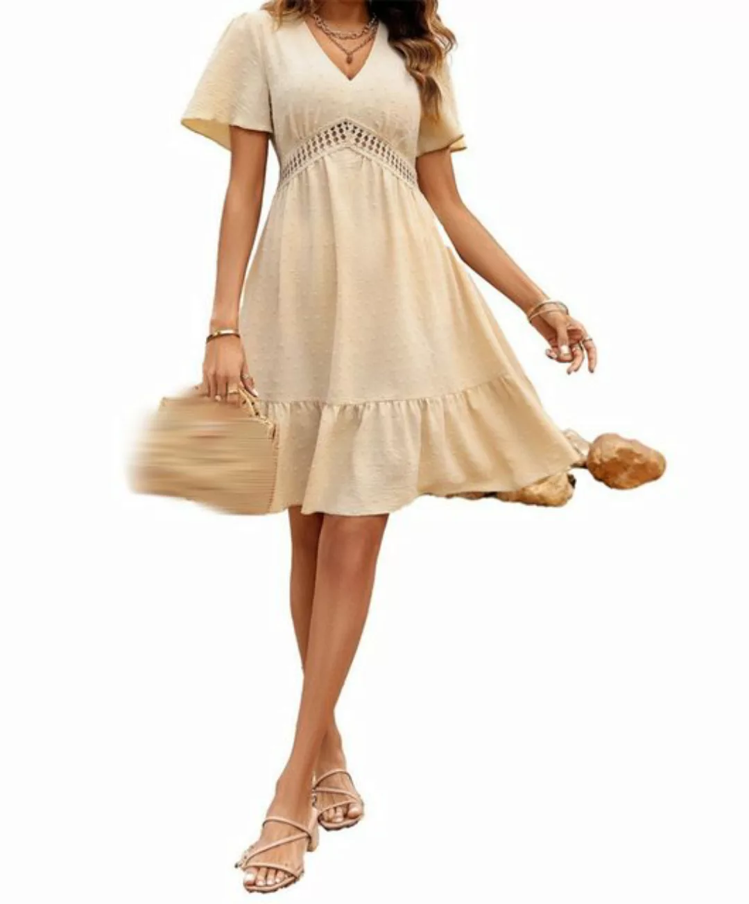 AFAZ New Trading UG Sommerkleid Frisches, einfarbiges, gepunktetes Kleid mi günstig online kaufen
