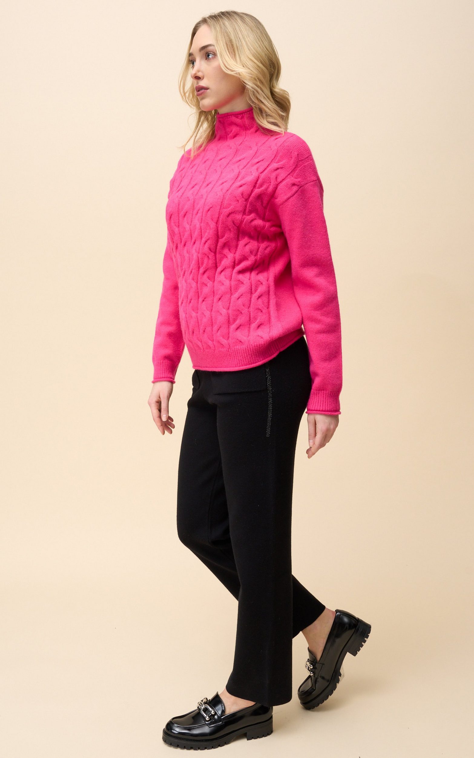 Passioni Strickpullover mit hohem Kragen und günstig online kaufen