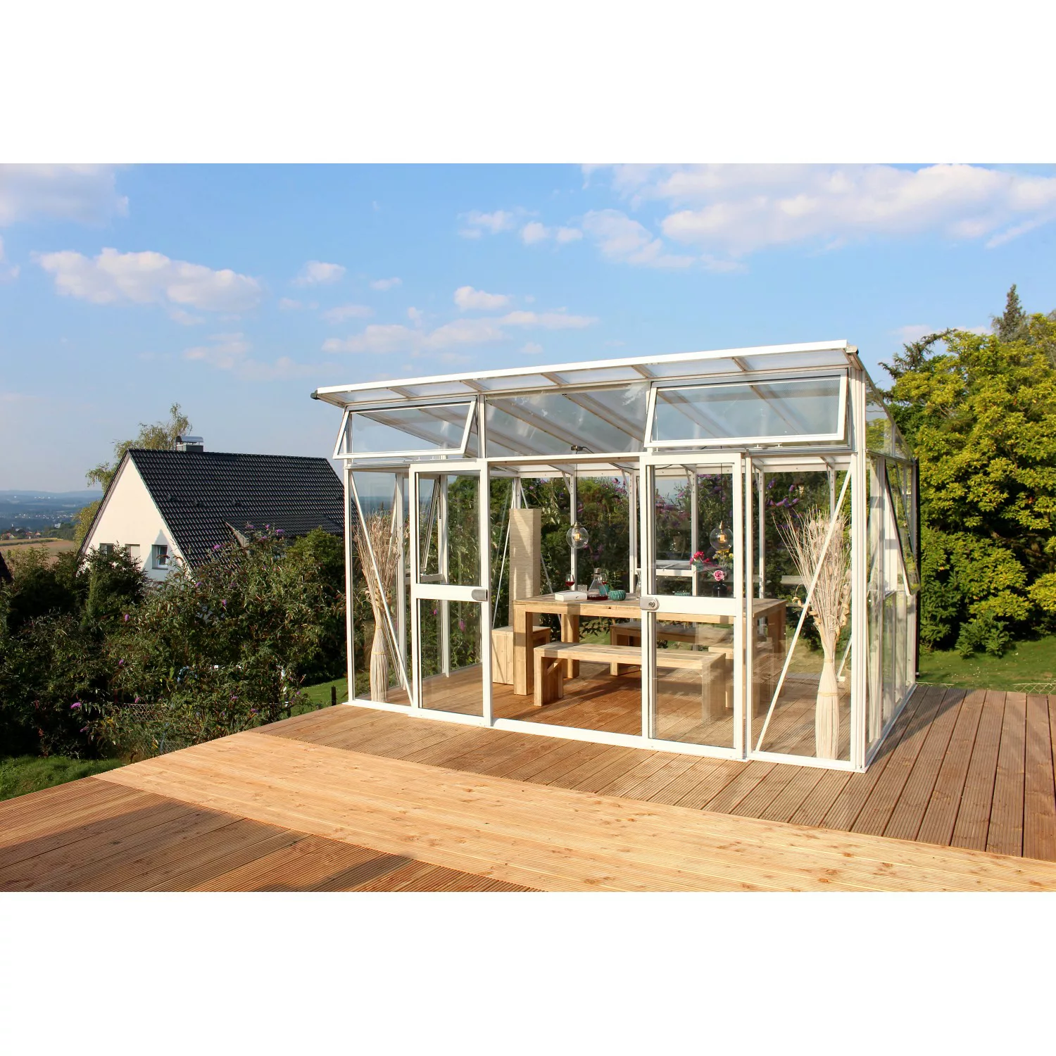 Vitavia Gewächshaus Aphrodite 11500 HKP ESG 3 mm + 10 mm Dach Weiß günstig online kaufen