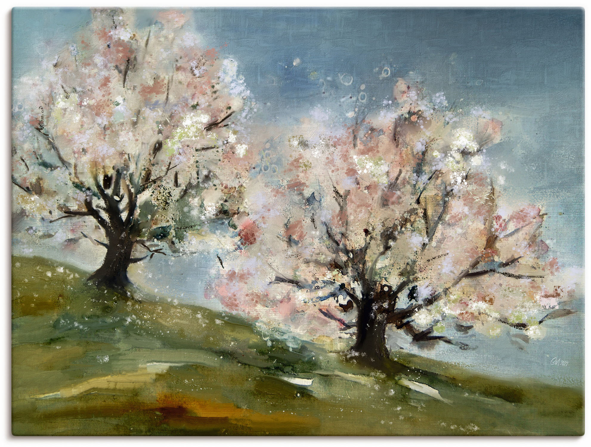 Artland Leinwandbild "Frühling - Obstbaumblüte", Baumbilder, (1 St.), auf K günstig online kaufen