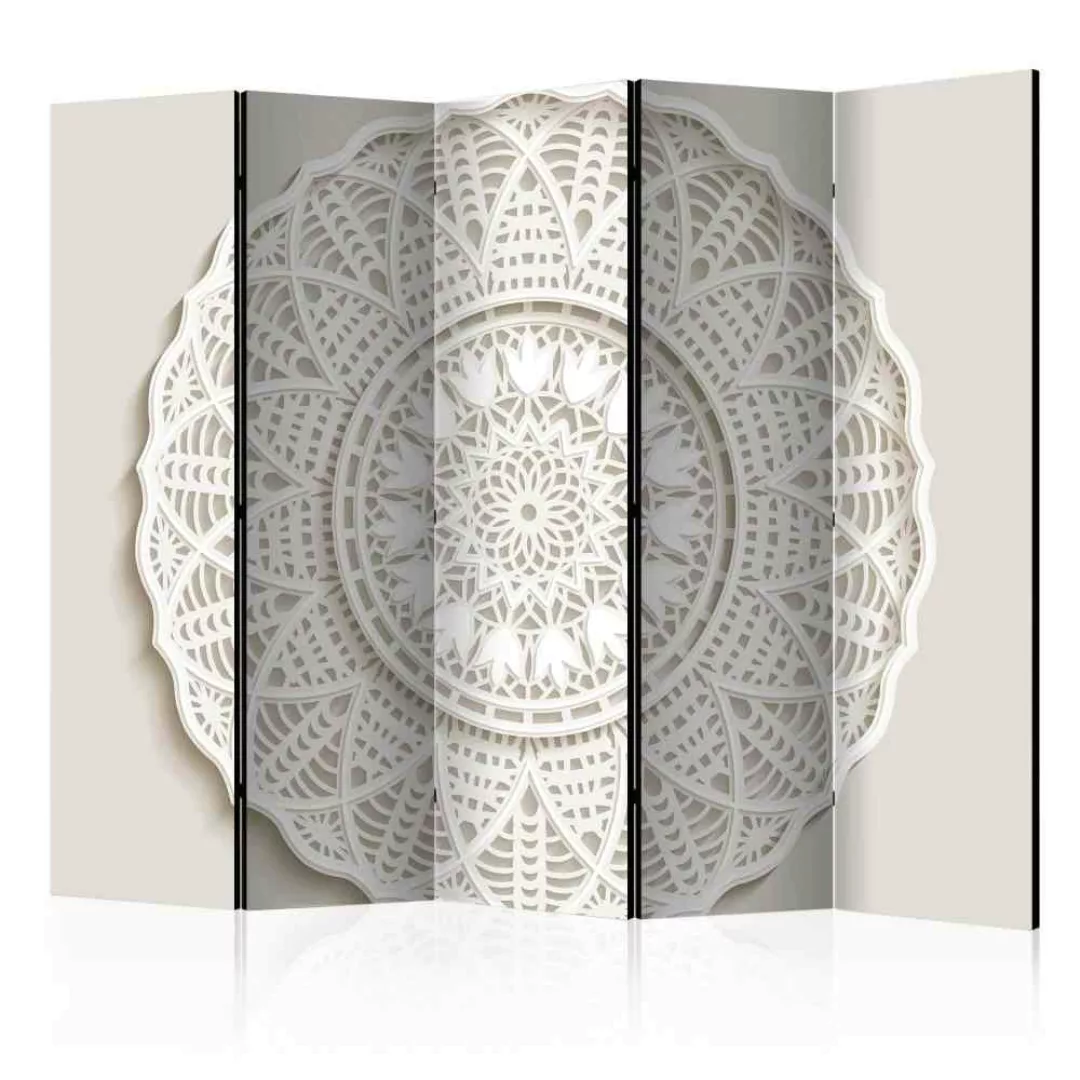 3D Paravent mit Mandala Motiv Beige und Weiß günstig online kaufen