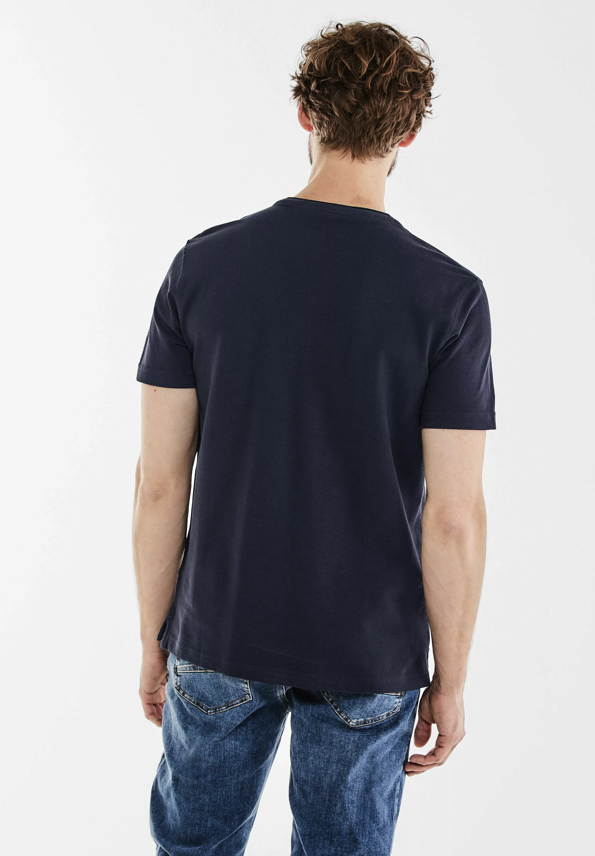 STREET ONE MEN T-Shirt, in Unifarbe günstig online kaufen