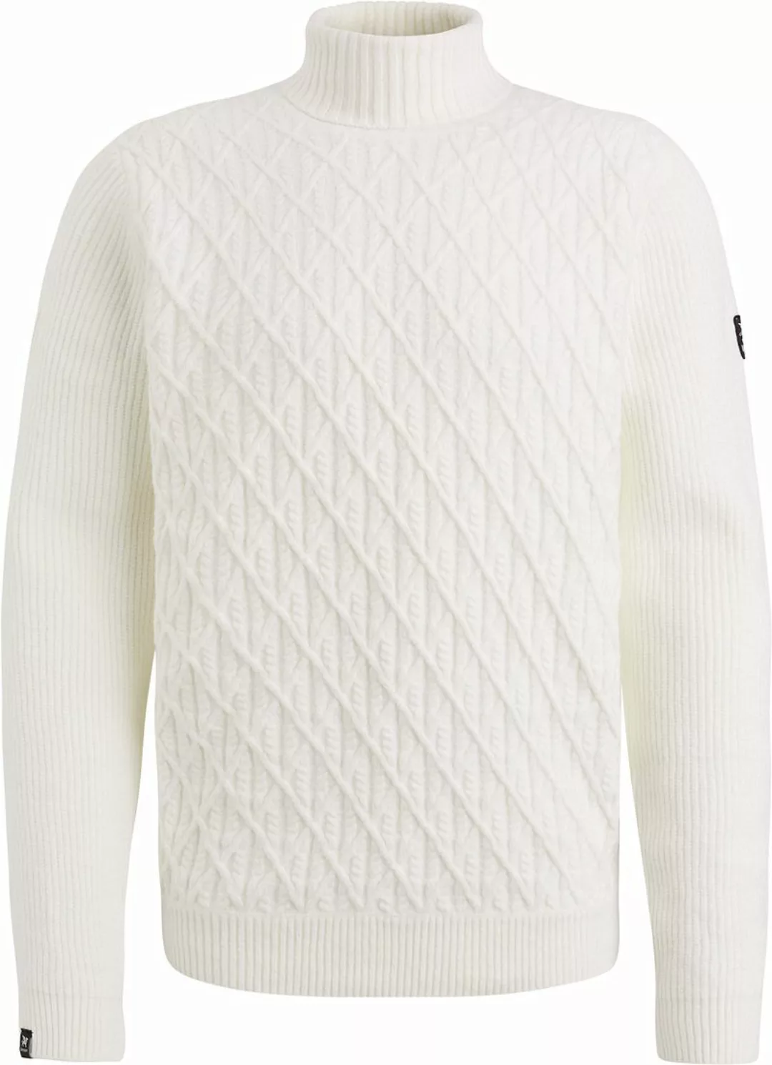 Vanguard Rollkragenpullover Struktur Off White - Größe XXL günstig online kaufen